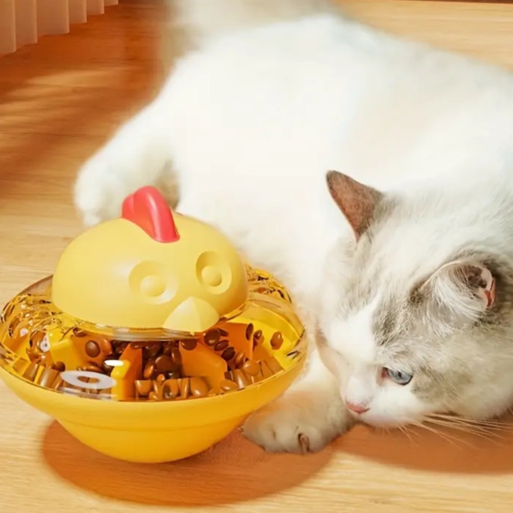 Slow Feed 🪢 NIB Yellow Chicken Shape Pet Feeder Toy